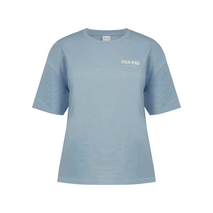 Brunnera Blue - Front - USA Pro Womens-Ladies Back Print Oversized T-Shirt