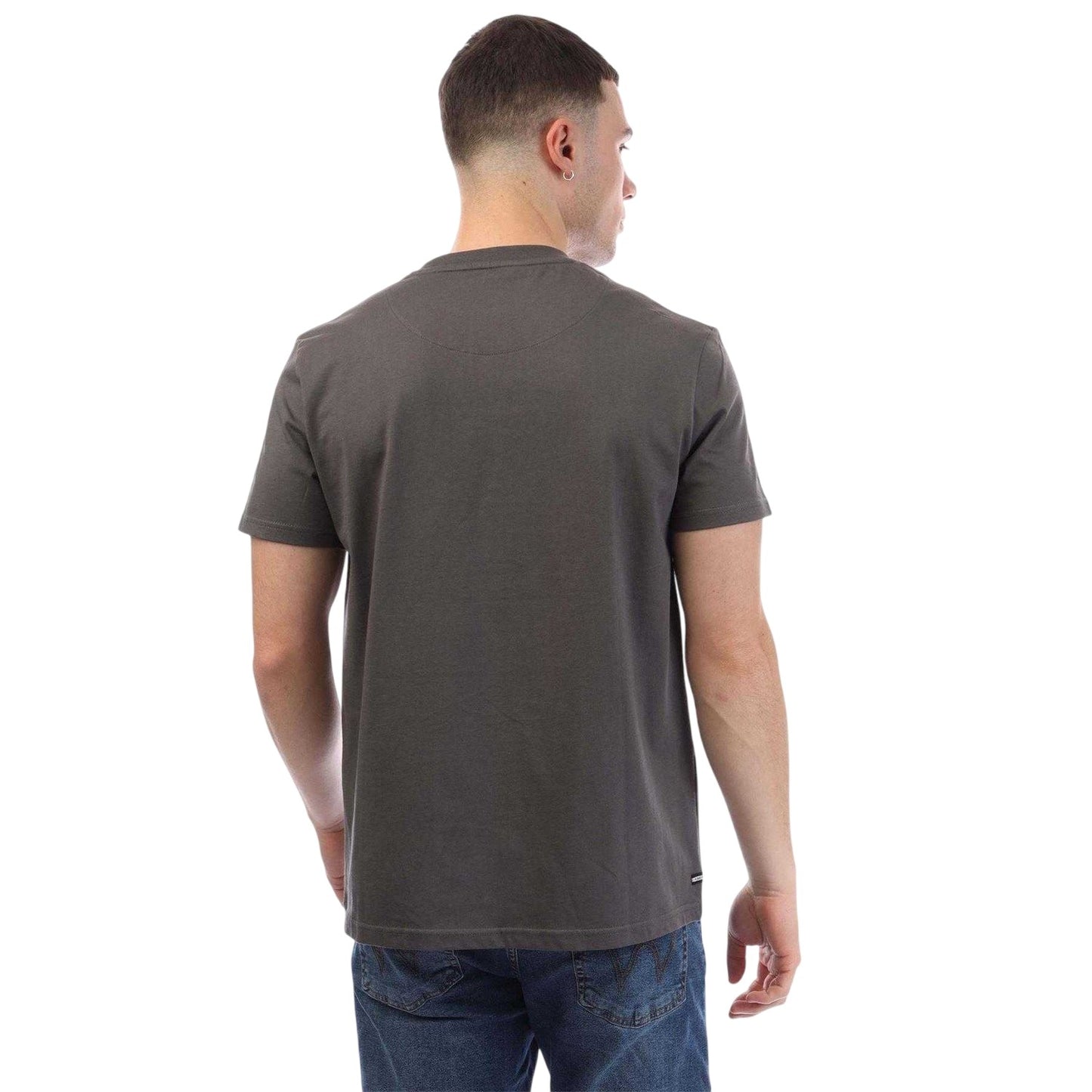 Charcoal - Back - Weekend Offender Mens Bridgetown Contrast Logo Regular T-Shirt