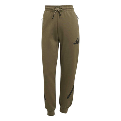 Olive - Front - Adidas Womens-Ladies Z.N.E. Logo Jogging Bottoms