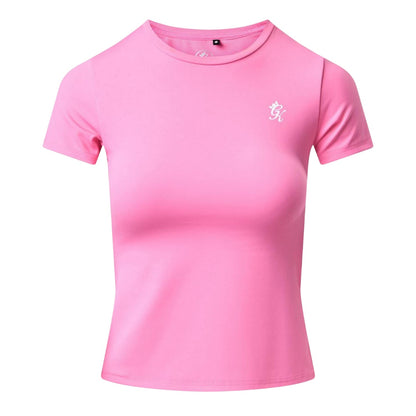 Carnation Pink - Front - Gym King Womens-Ladies 365 Embroidered Logo Fitted T-Shirt