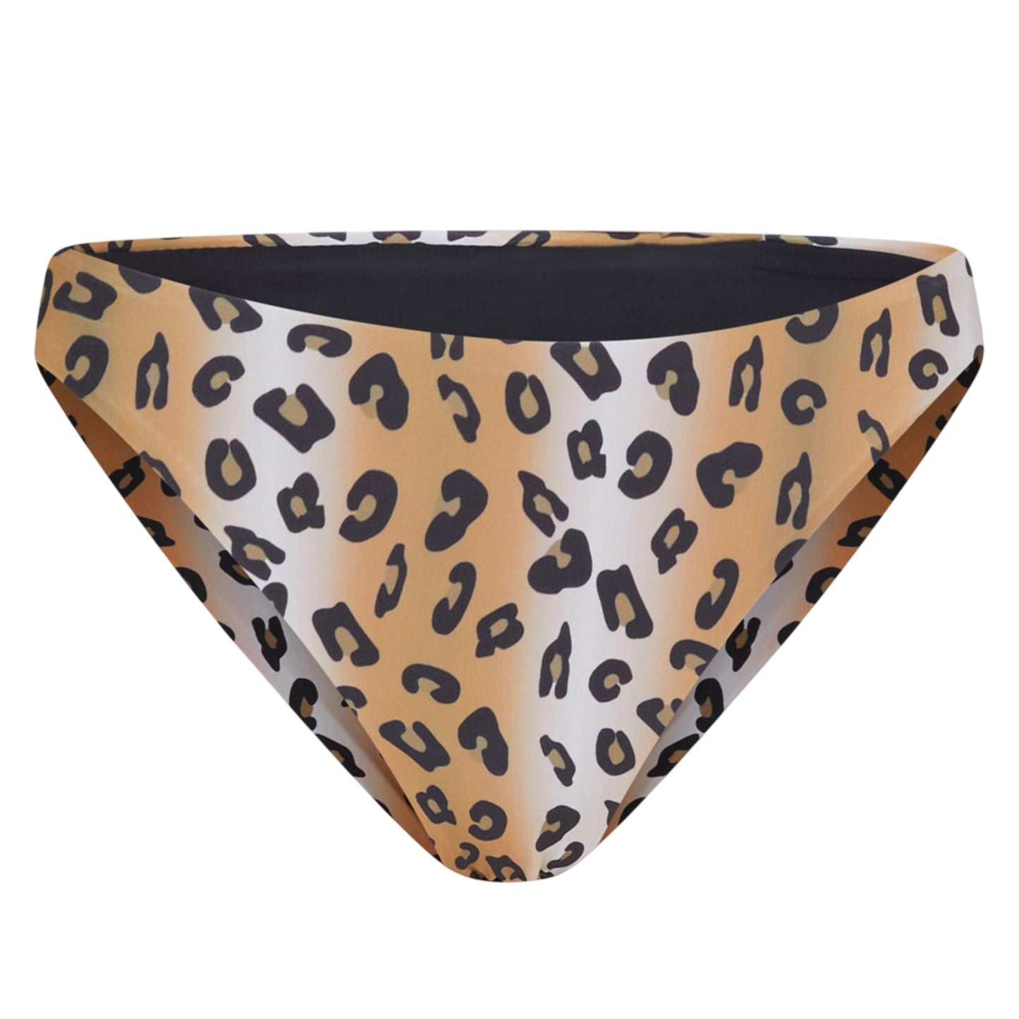 Black-Brown - Front - Brave Soul Womens-Ladies Leopard Print Reversible Bikini Bottoms