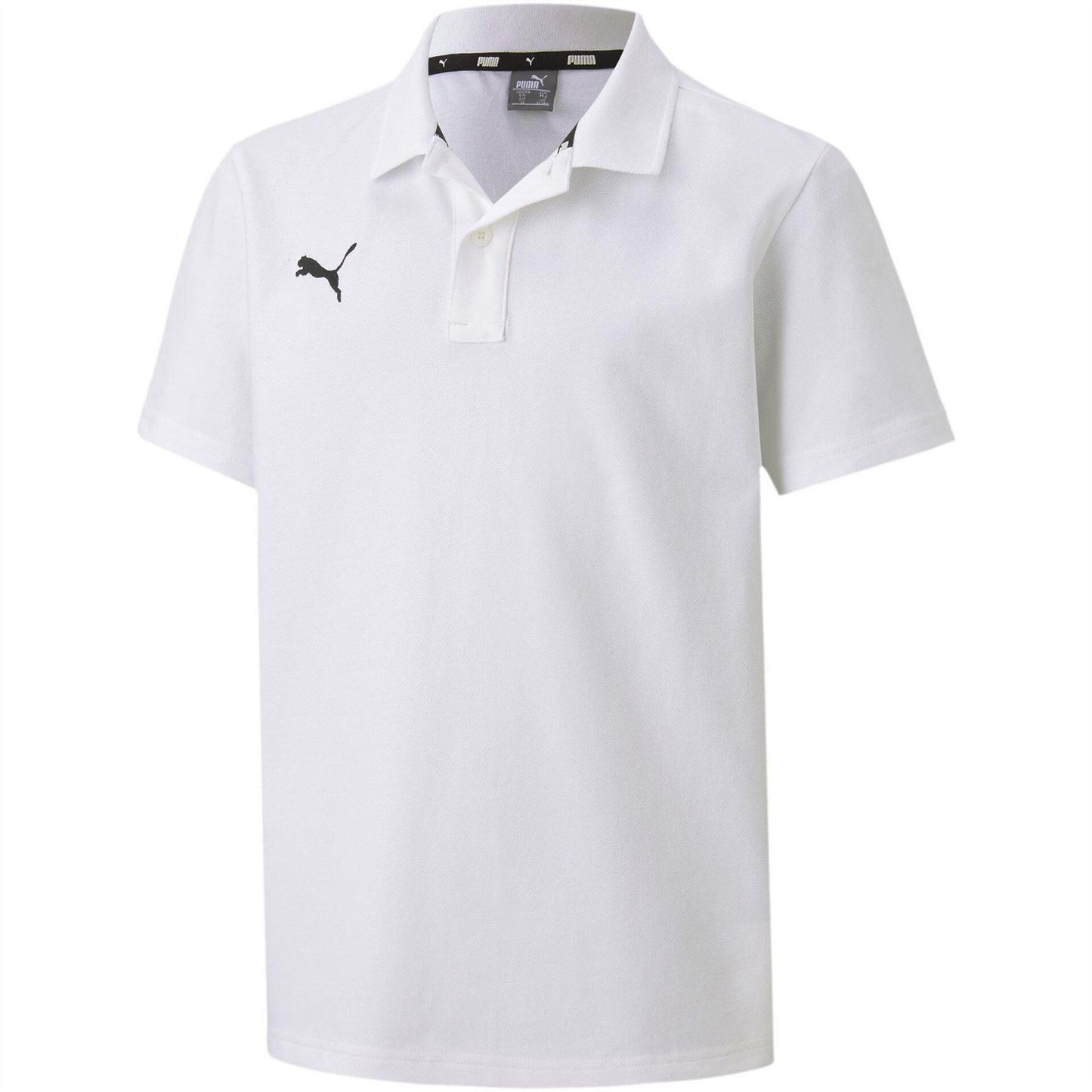 White - Front - Puma Childrens-Kids TeamGoal 23 Contrast Logo Regular Polo Shirt