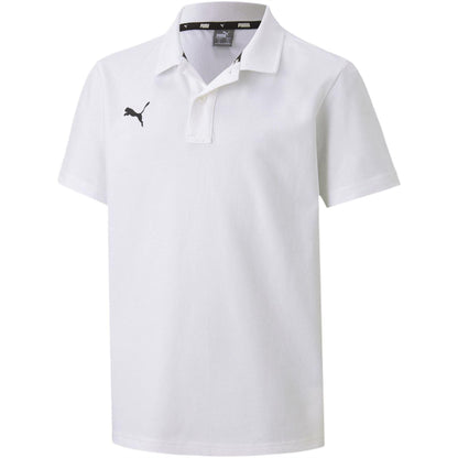 White - Front - Puma Childrens-Kids TeamGoal 23 Contrast Logo Regular Polo Shirt