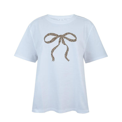 Sky Blue - Front - Miso Womens-Ladies Bow Oversized T-Shirt