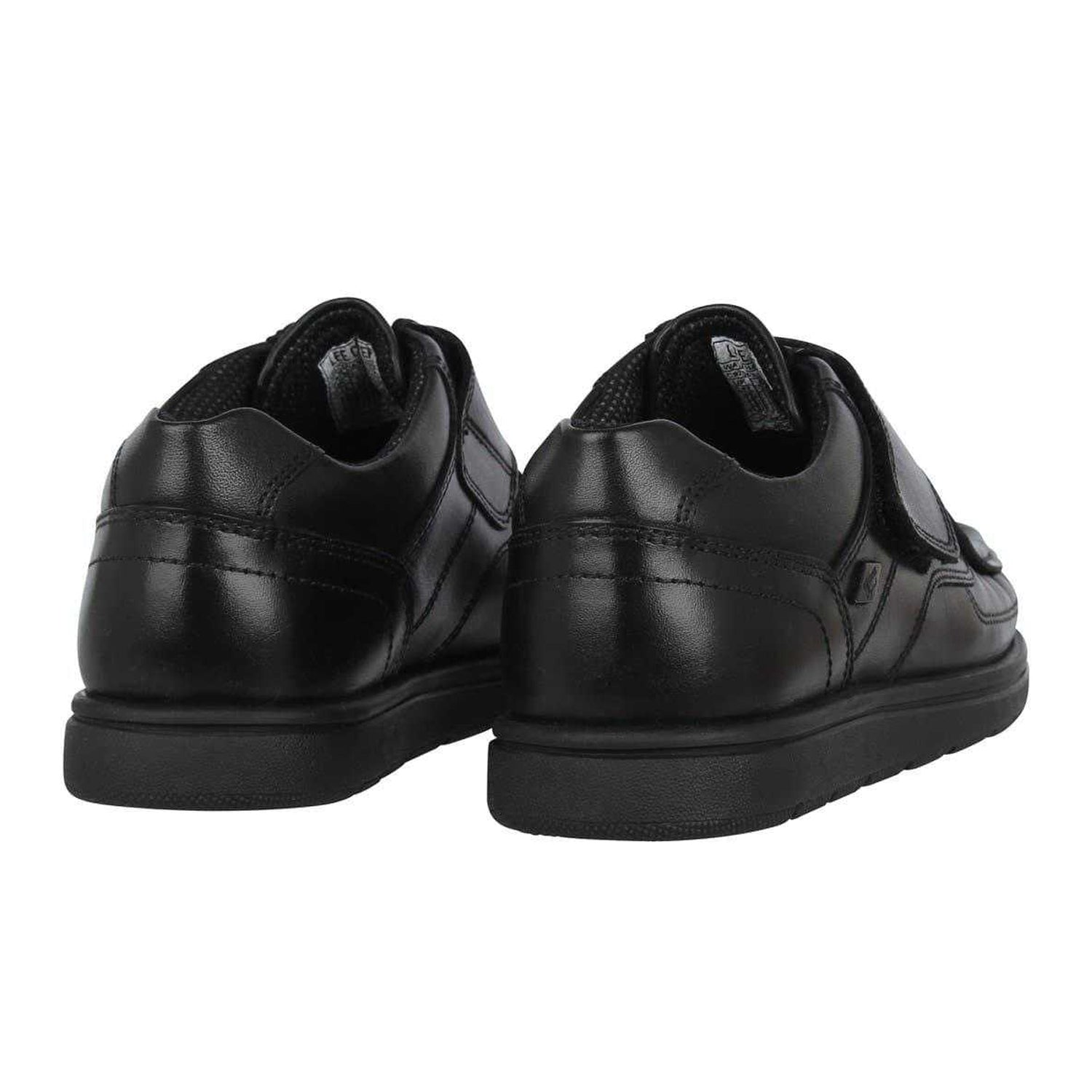 Black - Back - Lee Cooper Childrens-Kids Waltham Vel Leather School Shoes