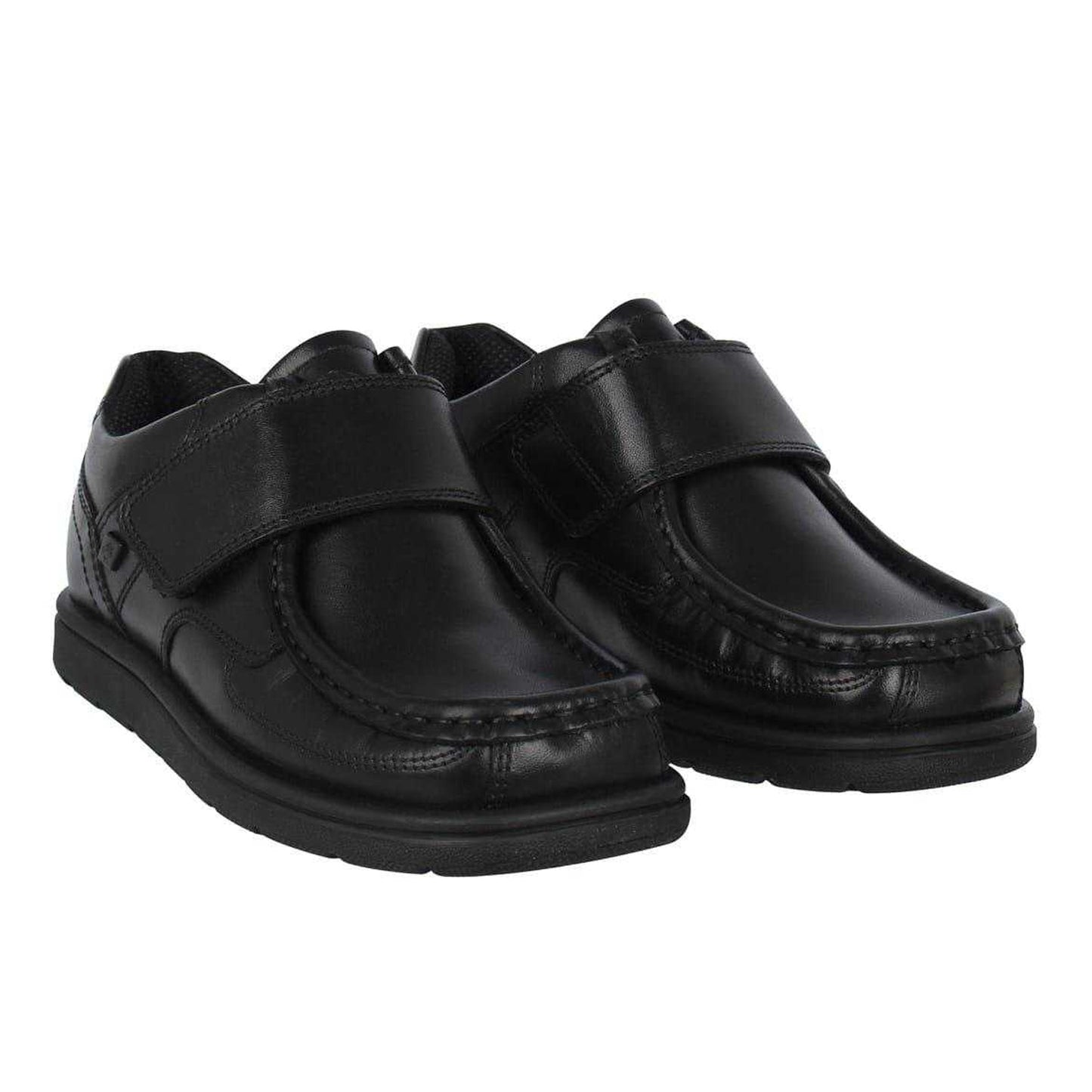 Black - Front - Lee Cooper Childrens-Kids Waltham Vel Leather School Shoes