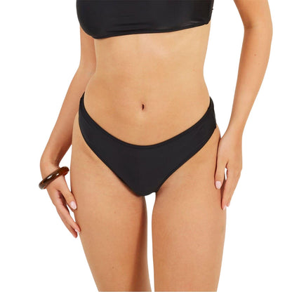 Black - Side - Brave Soul Womens-Ladies Mid Rise Bikini Bottoms