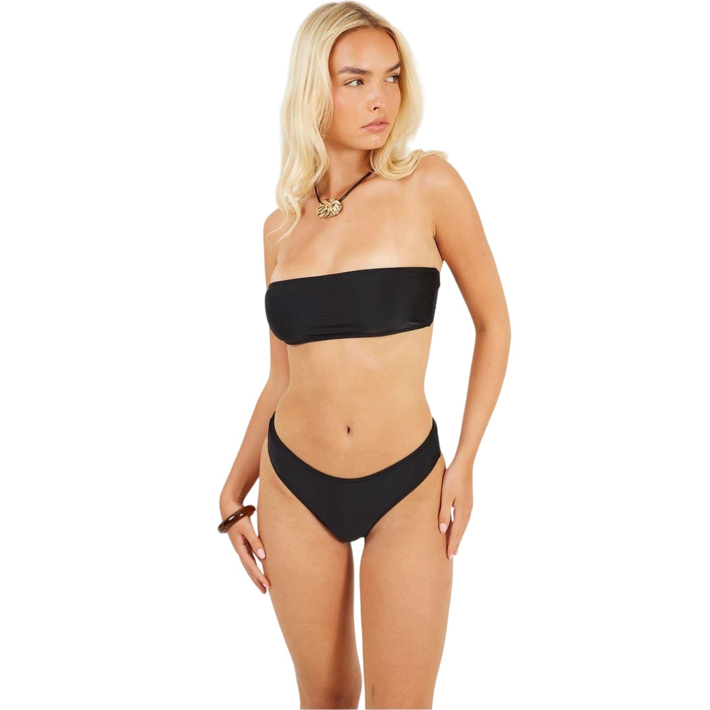 Black - Lifestyle - Brave Soul Womens-Ladies Mid Rise Bikini Bottoms