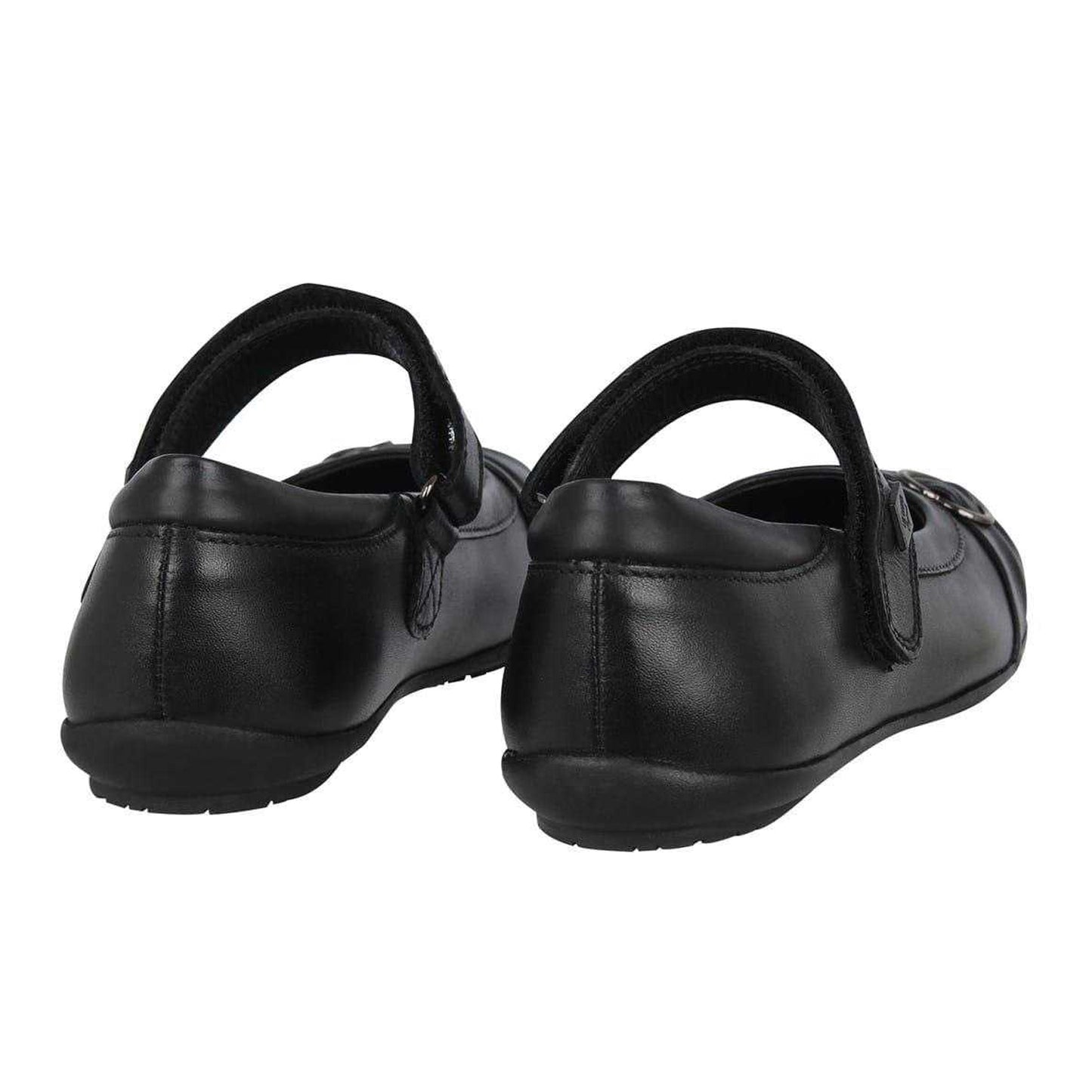 Black - Back - Lee Cooper Girls Loreto Classic Leather Flat School Shoes