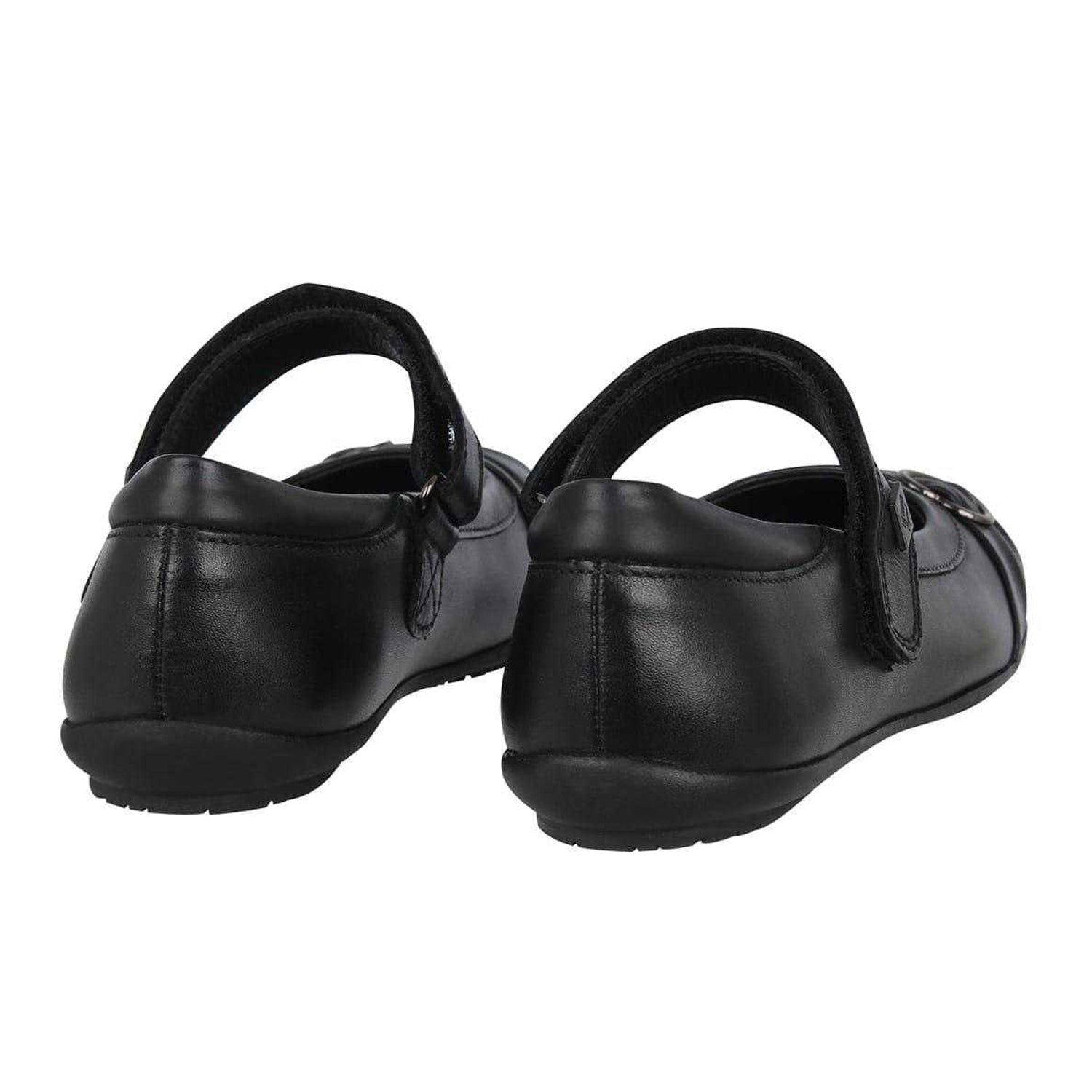 Black - Back - Lee Cooper Girls Loreto Classic Leather Flat School Shoes