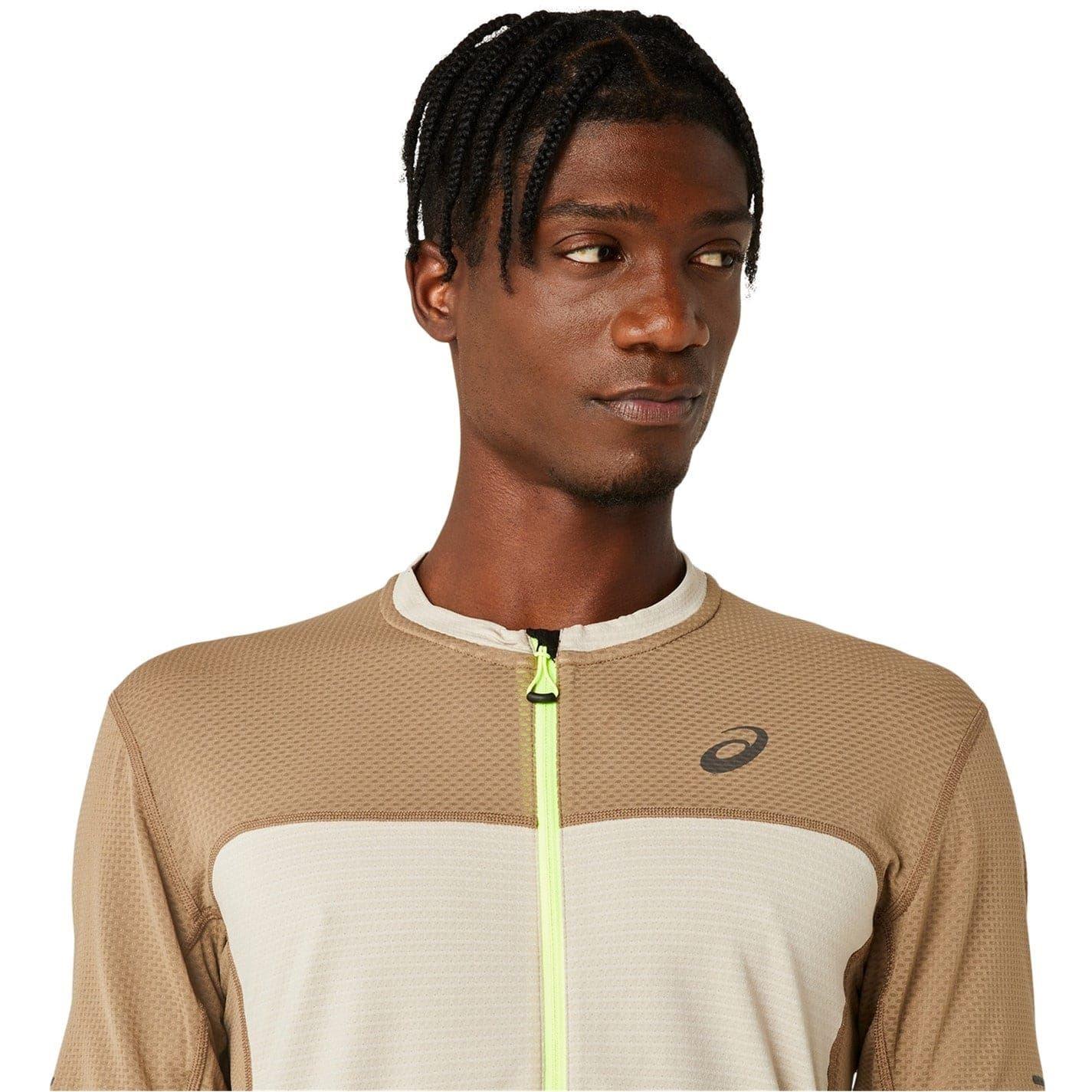 Beige - Lifestyle - Asics Mens Fujitrail Two Tone Athletic Top