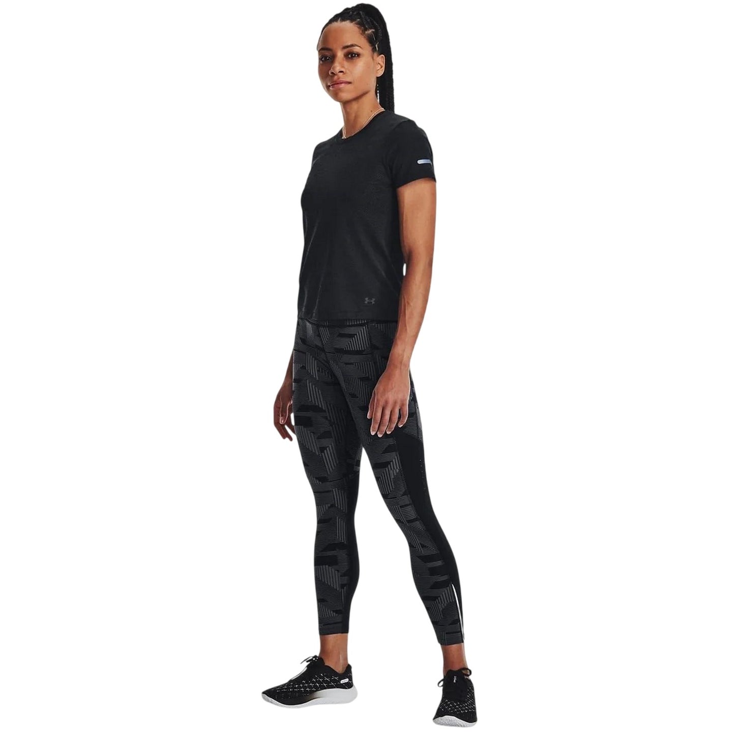 Black - Side - Under Armour Womens-Ladies Stride Regular T-Shirt