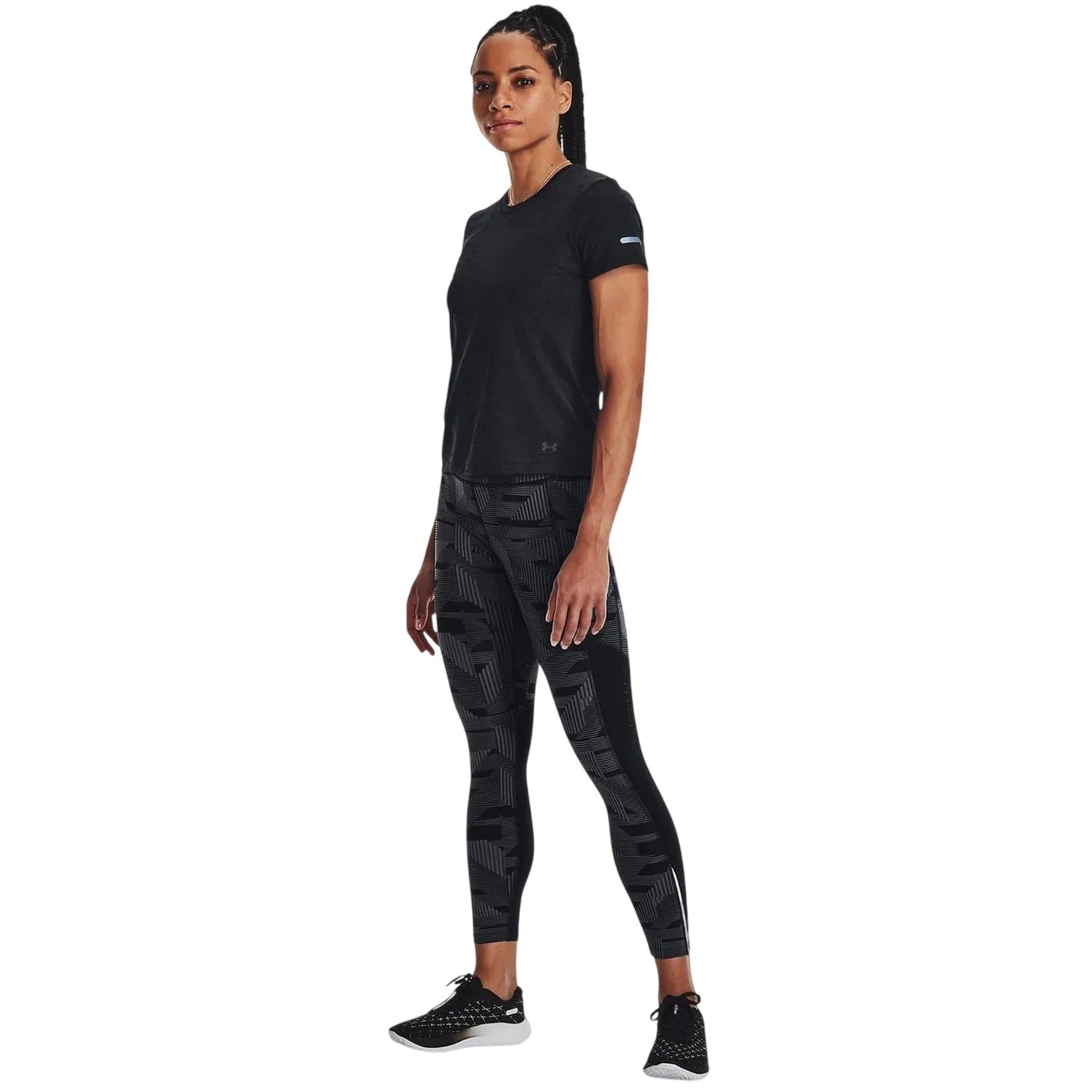 Black - Side - Under Armour Womens-Ladies Stride Regular T-Shirt