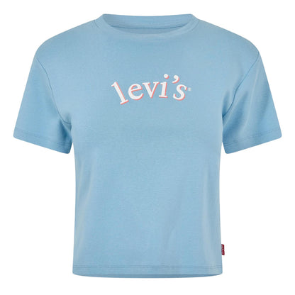 Blue - Back - Levis Womens-Ladies Cropped T-Shirt