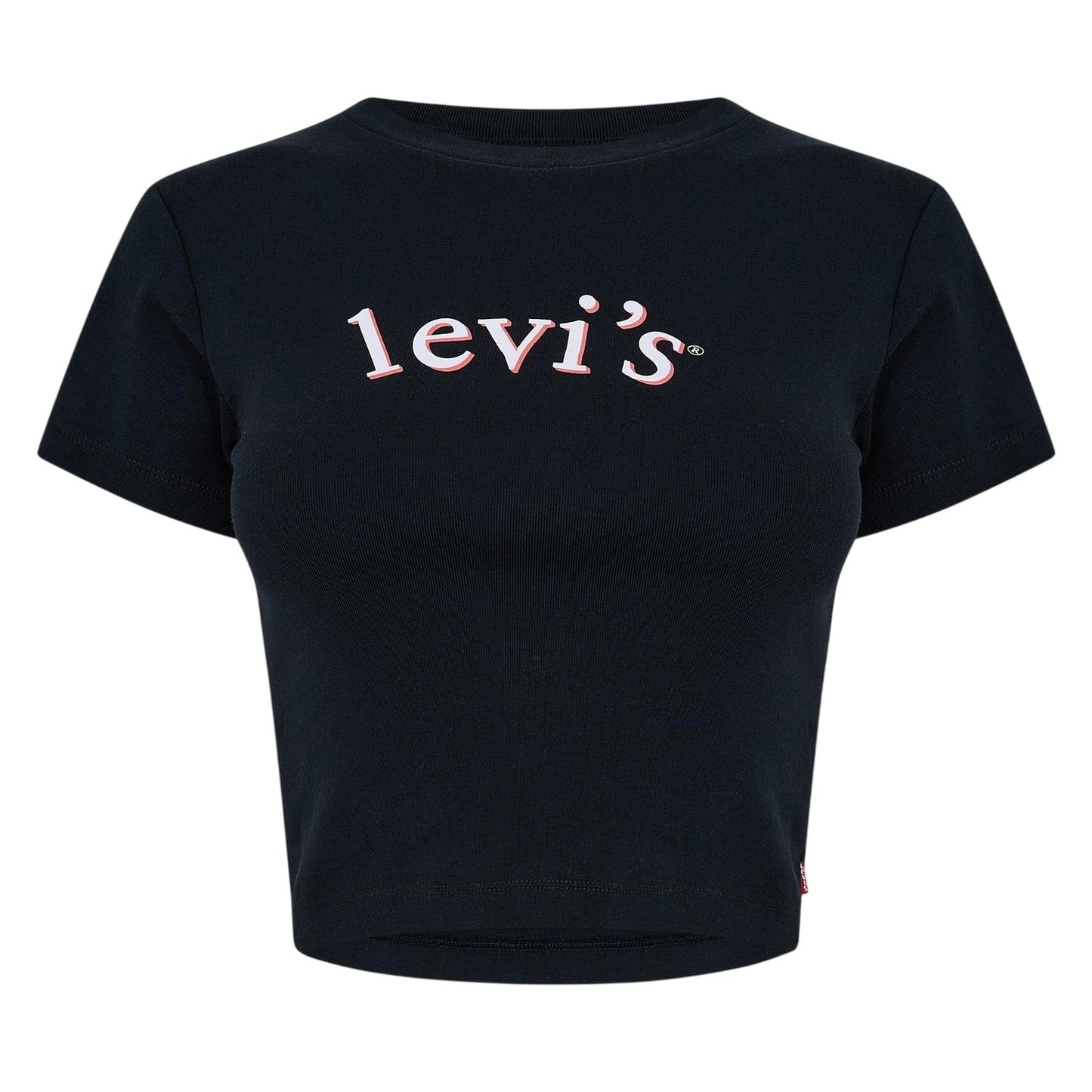 Black - Front - Levis Womens-Ladies Cropped T-Shirt