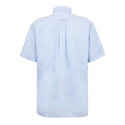 Light Blue - Back - Gant Mens Classic Logo Poplin Short-Sleeved Shirt