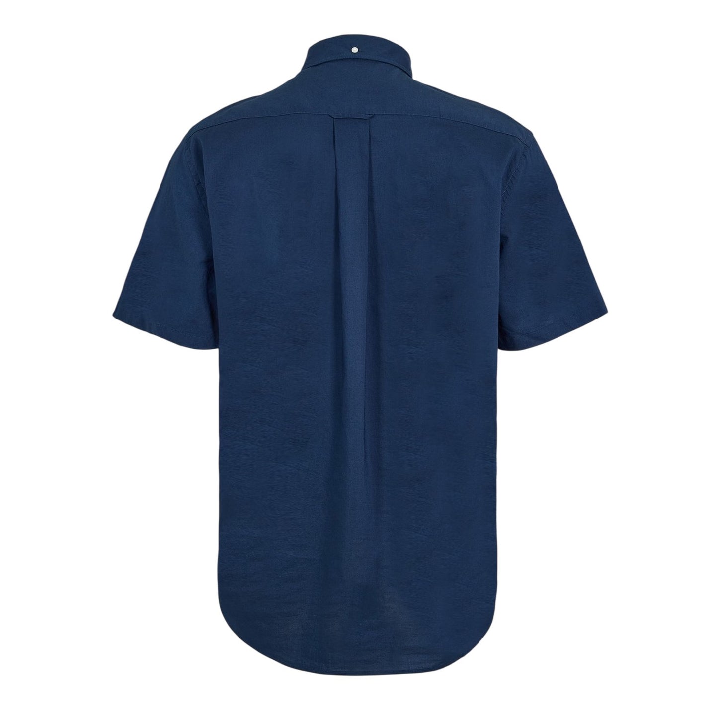 Marine Blue - Back - Gant Mens Classic Logo Poplin Short-Sleeved Shirt