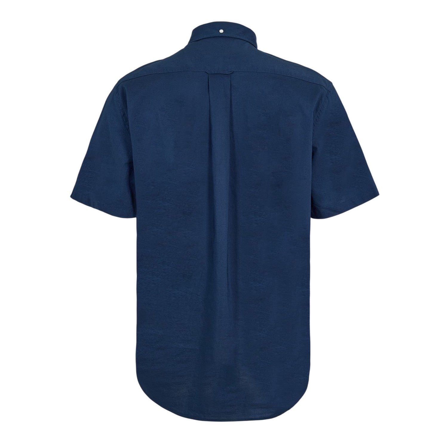 Marine Blue - Back - Gant Mens Classic Logo Poplin Short-Sleeved Shirt