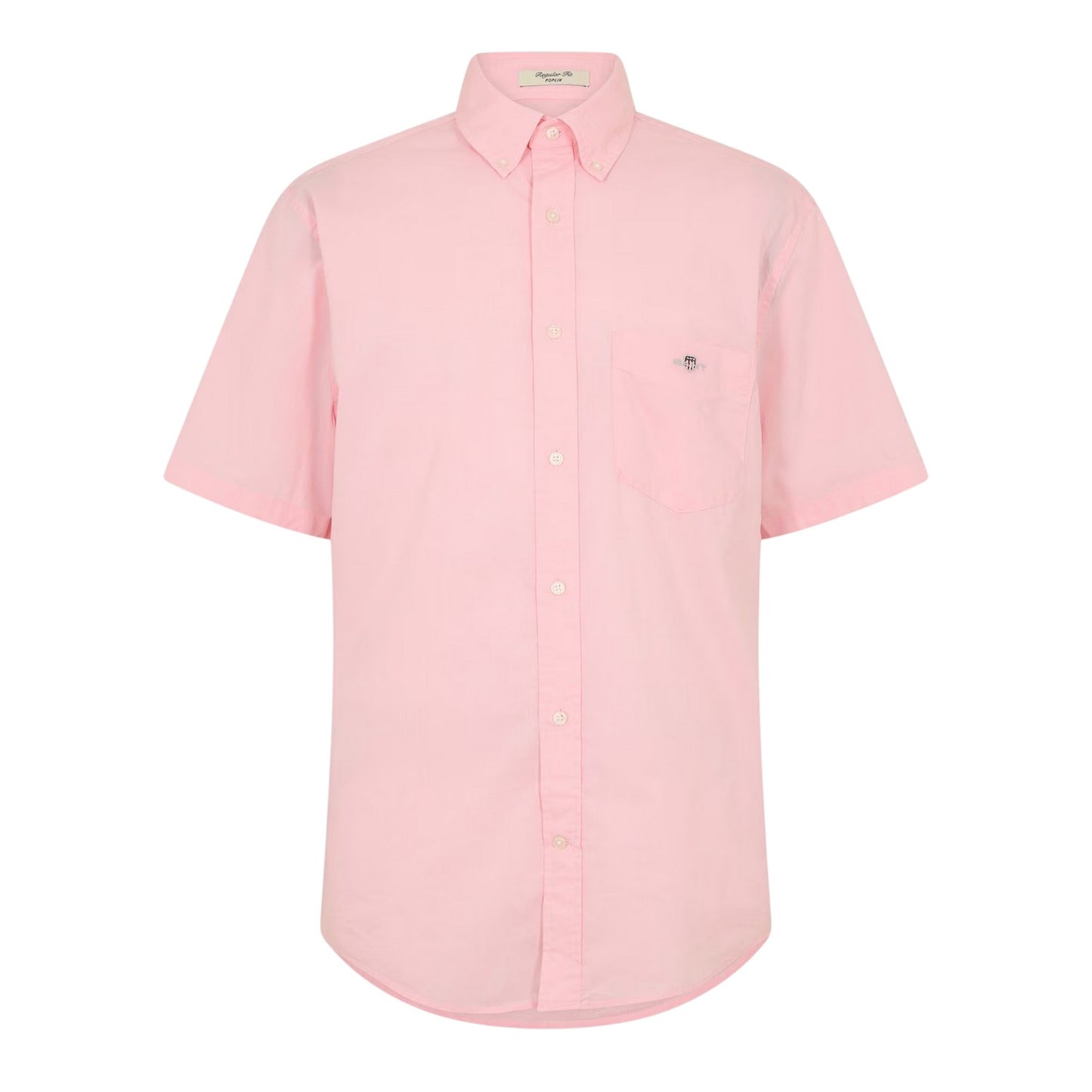 Washed-Pink - Front - Gant Mens Classic Logo Poplin Short-Sleeved Shirt