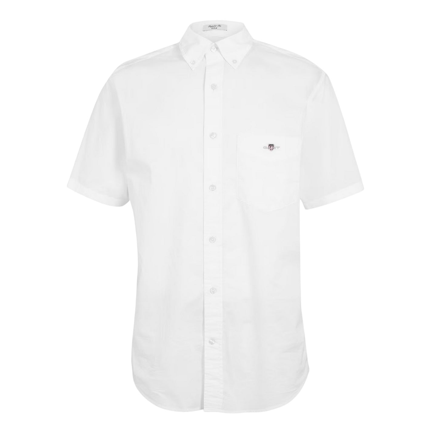 White - Front - Gant Mens Classic Logo Poplin Short-Sleeved Shirt