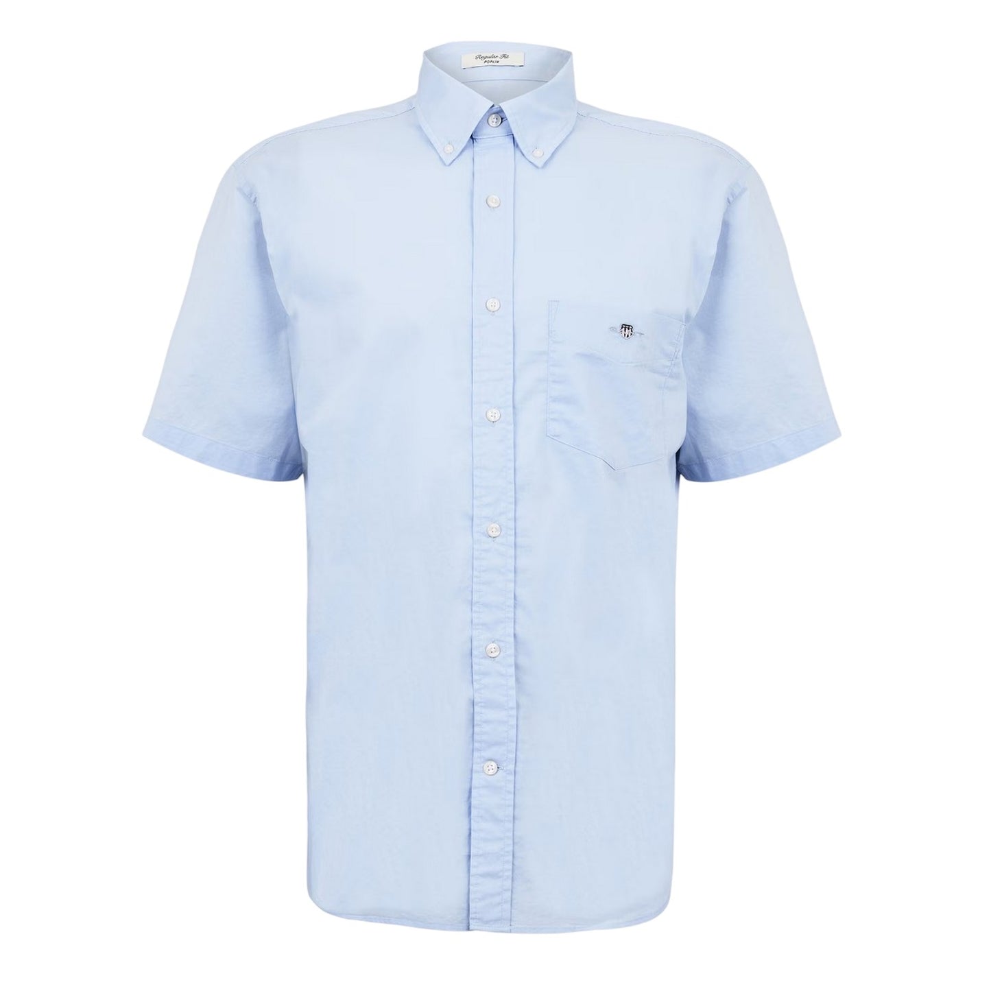 Light Blue - Front - Gant Mens Classic Logo Poplin Short-Sleeved Shirt