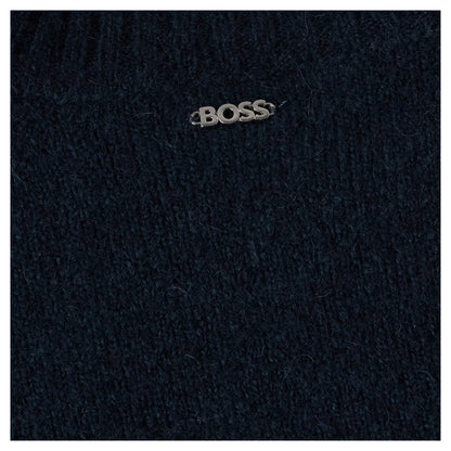 Blue - Side - Boss Womens-Ladies Febisan Knitted Sweatshirt