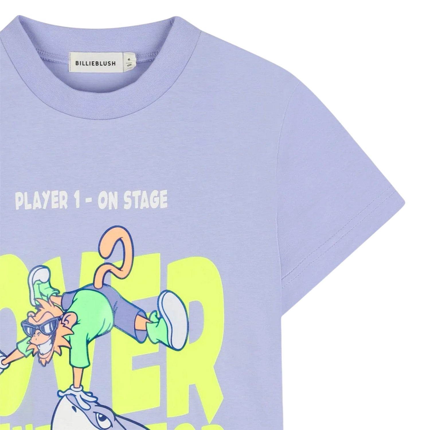Blue - Side - Billieblush Childrens-Kids Regular Short-Sleeved T-Shirt