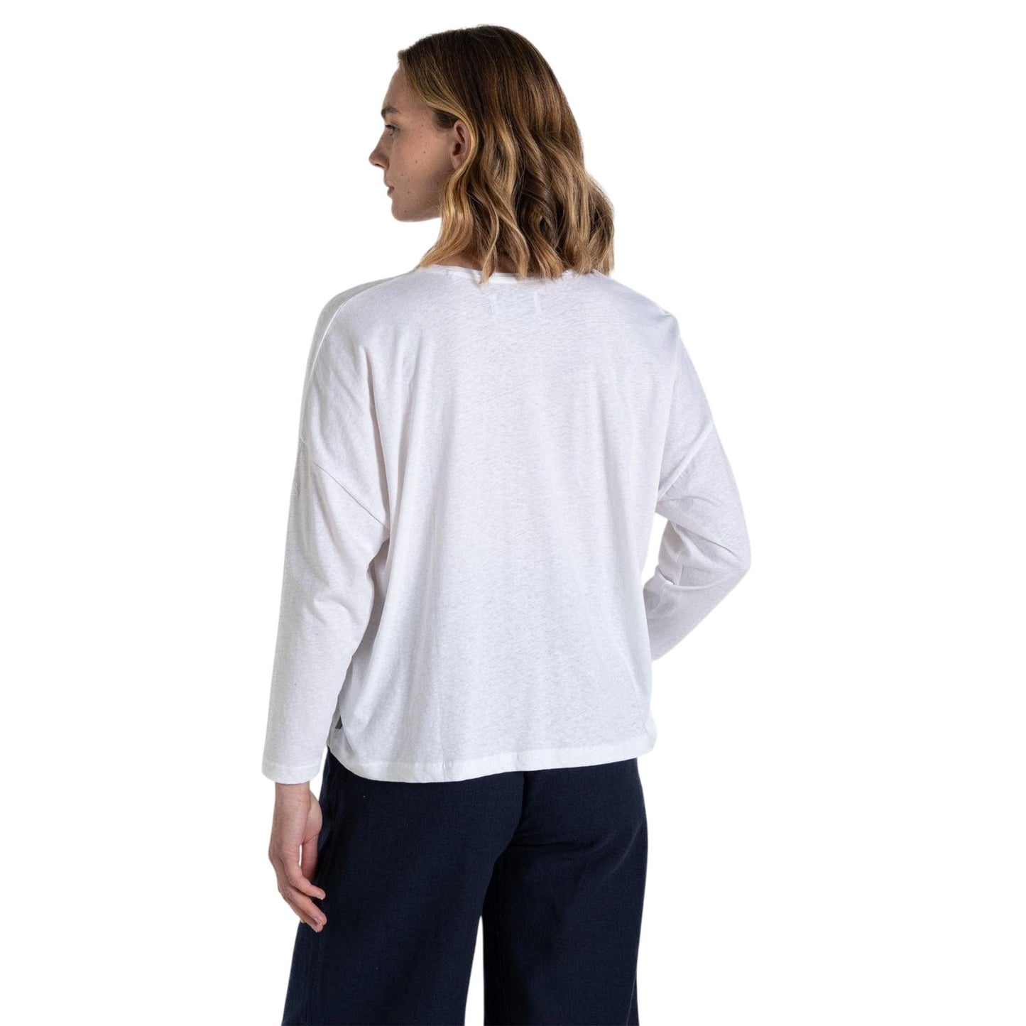 White - Back - Craghoppers Womens-Ladies Emere Long-Sleeved T-Shirt