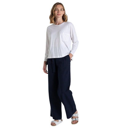 White - Side - Craghoppers Womens-Ladies Emere Long-Sleeved T-Shirt