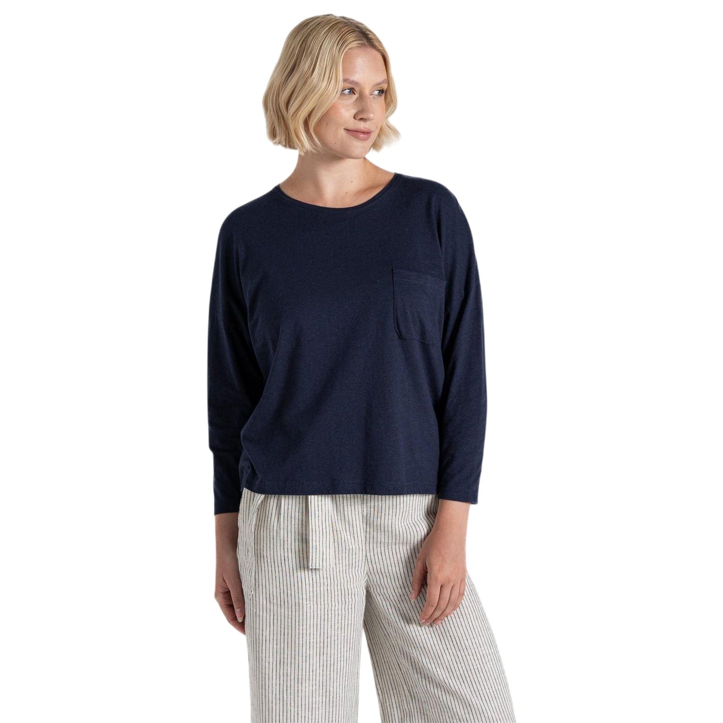 Blue Navy - Front - Craghoppers Womens-Ladies Emere Long-Sleeved T-Shirt