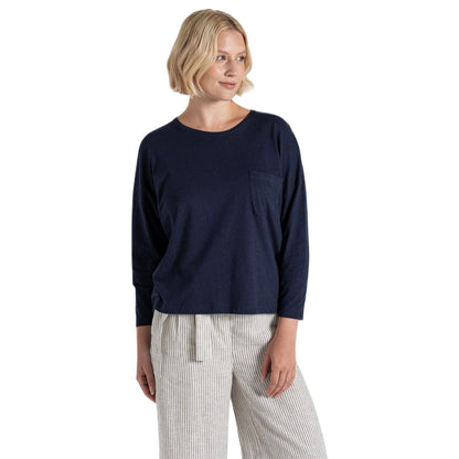 Blue Navy - Front - Craghoppers Womens-Ladies Emere Long-Sleeved T-Shirt