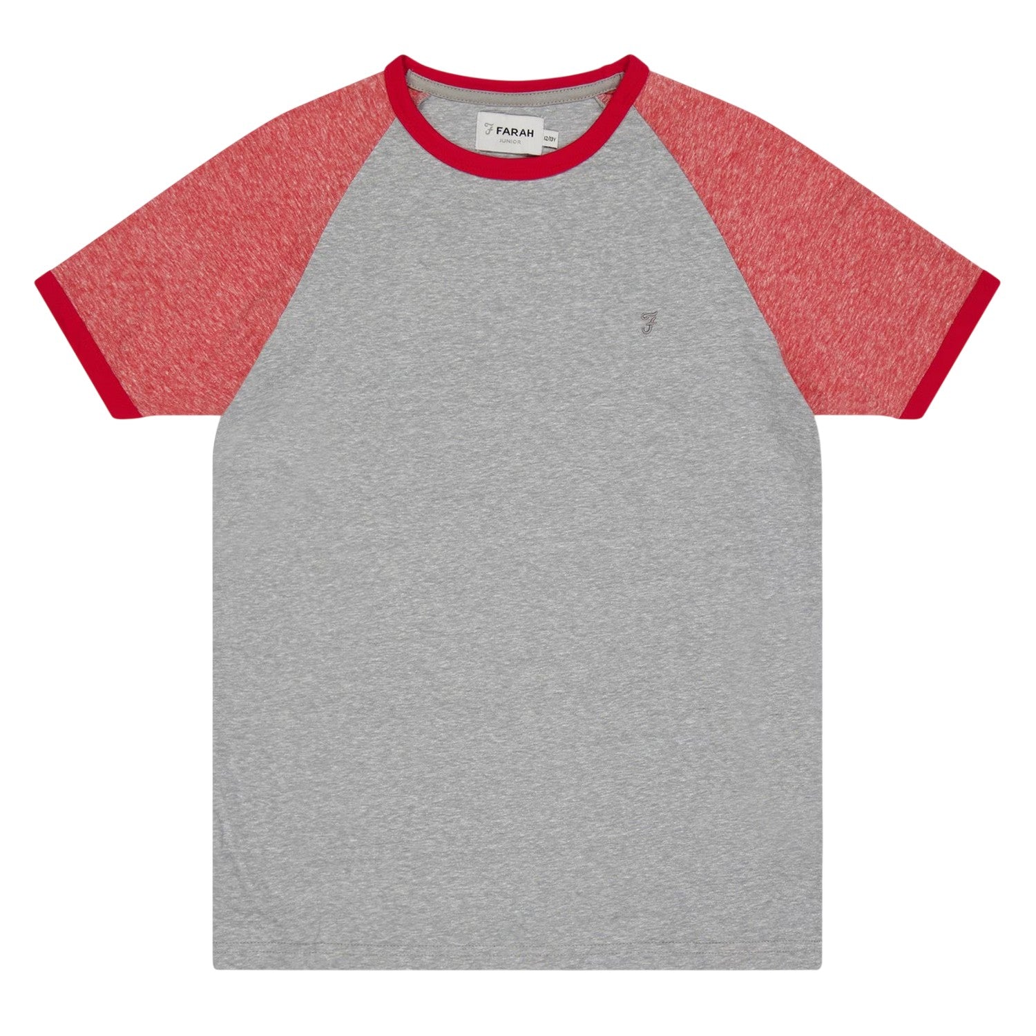 Grey - Front - Farah Mens Injection Crew Neck Raglan Baseball T-Shirt
