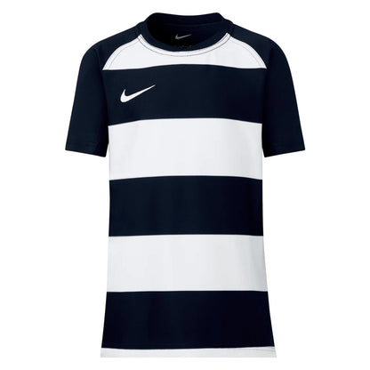 Black-White - Front - Nike Childrens-Kids Crew Neck Rugby Jersey