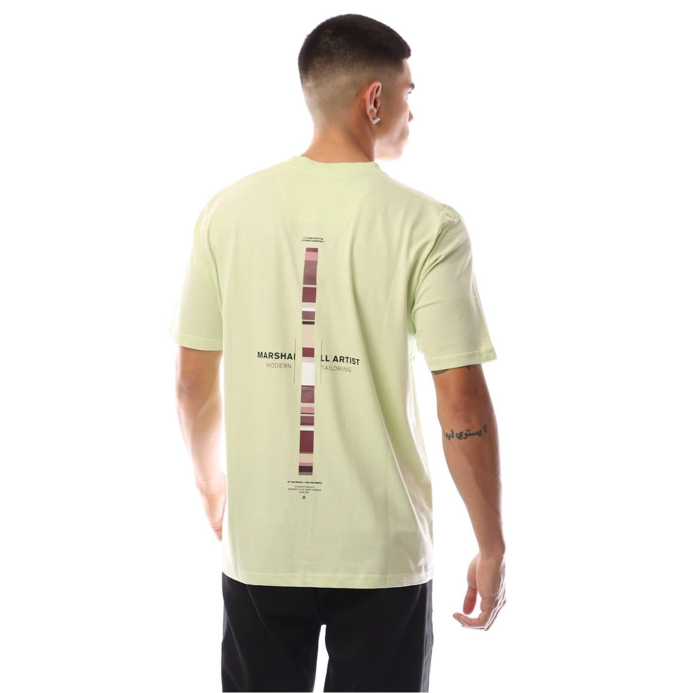 Lime - Back - Marshall Artist Mens Logo Jersey Regular T-Shirt