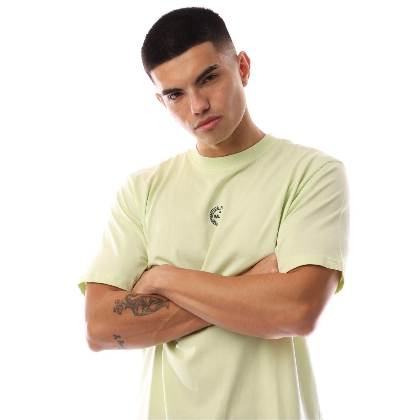 Lime - Side - Marshall Artist Mens Logo Jersey Regular T-Shirt