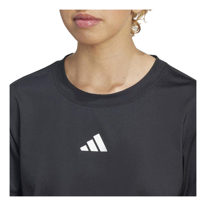 Black-White - Side - Adidas Womens-Ladies Adapt Jersey Crew Neck T-Shirt
