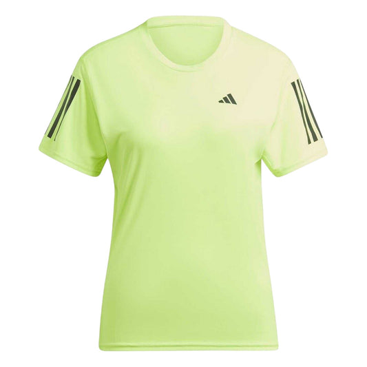 Lemon - Front - Adidas Womens-Ladies Own The Run Jersey Crew Neck T-Shirt