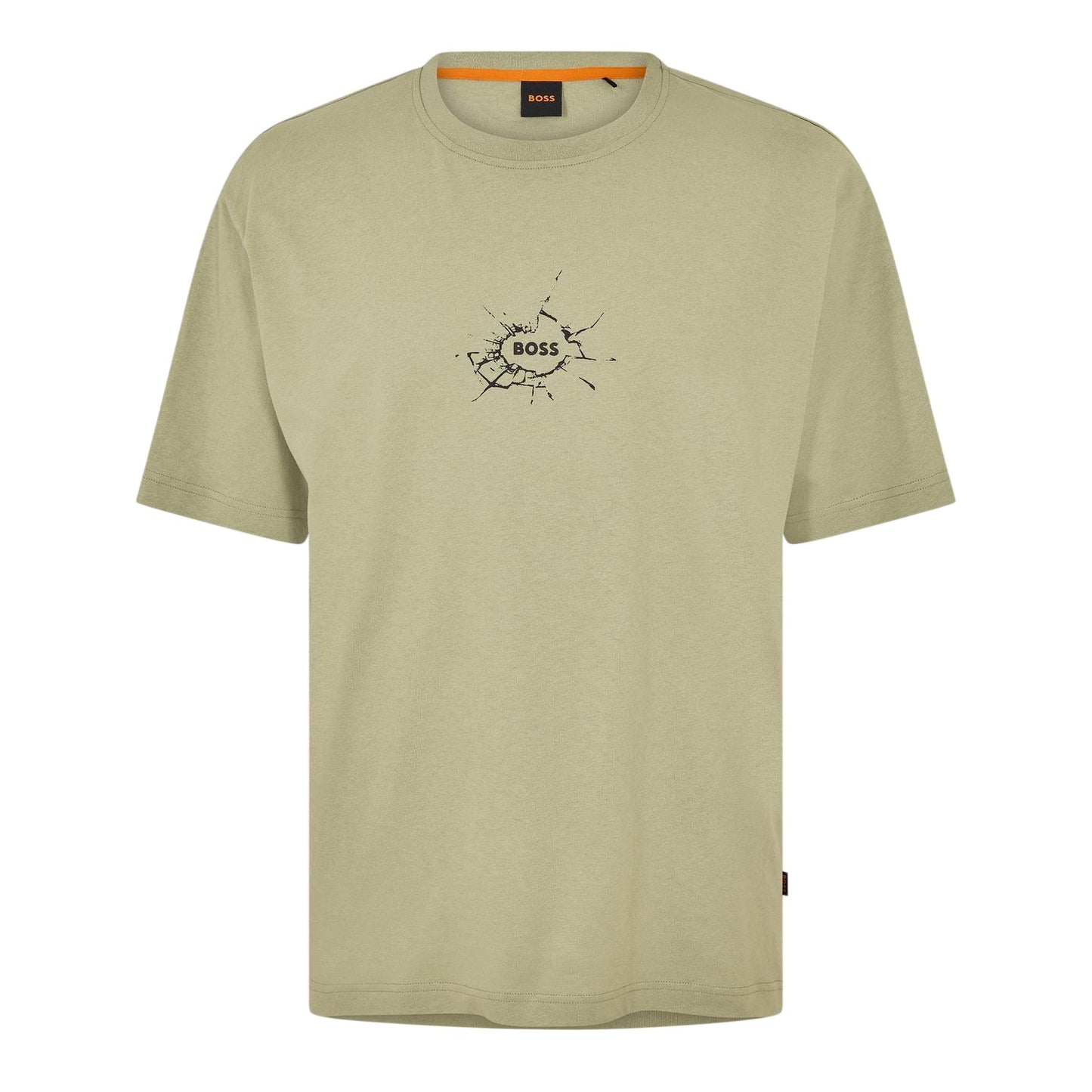 Green - Front - Boss Mens Logo Cotton Crew Neck T-Shirt