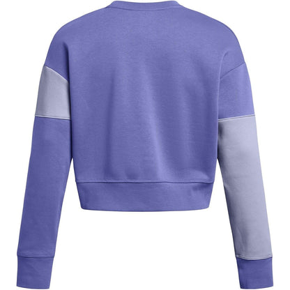 Purple - Back - Under Armour Womens-Ladies Crew Neck Crop Sweatshirt