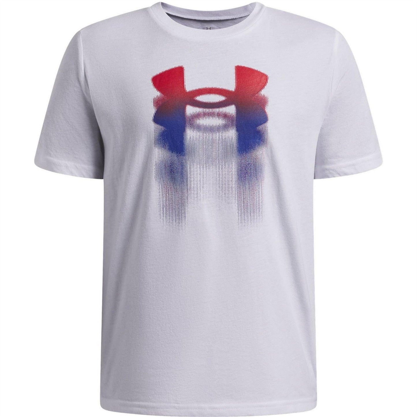 White-Red - Front - Under Armour Childrens-Kids Blur Logo T-Shirt