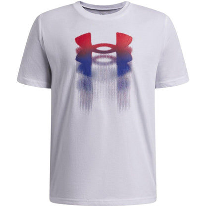 White-Red - Front - Under Armour Childrens-Kids Blur Logo T-Shirt