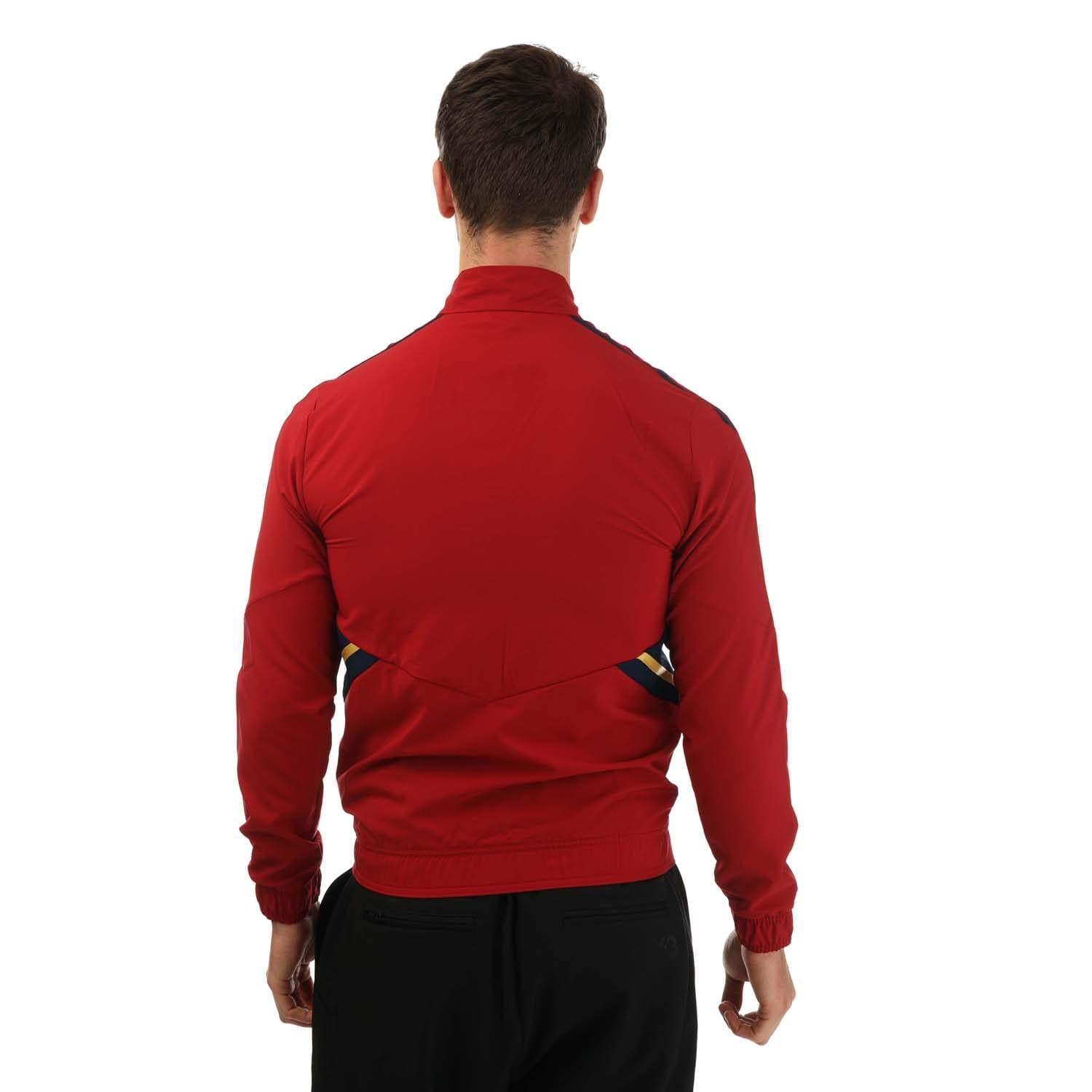 Red - Back - Adidas Mens 2022-23 Pre Match Ajax Amsterdam Jacket