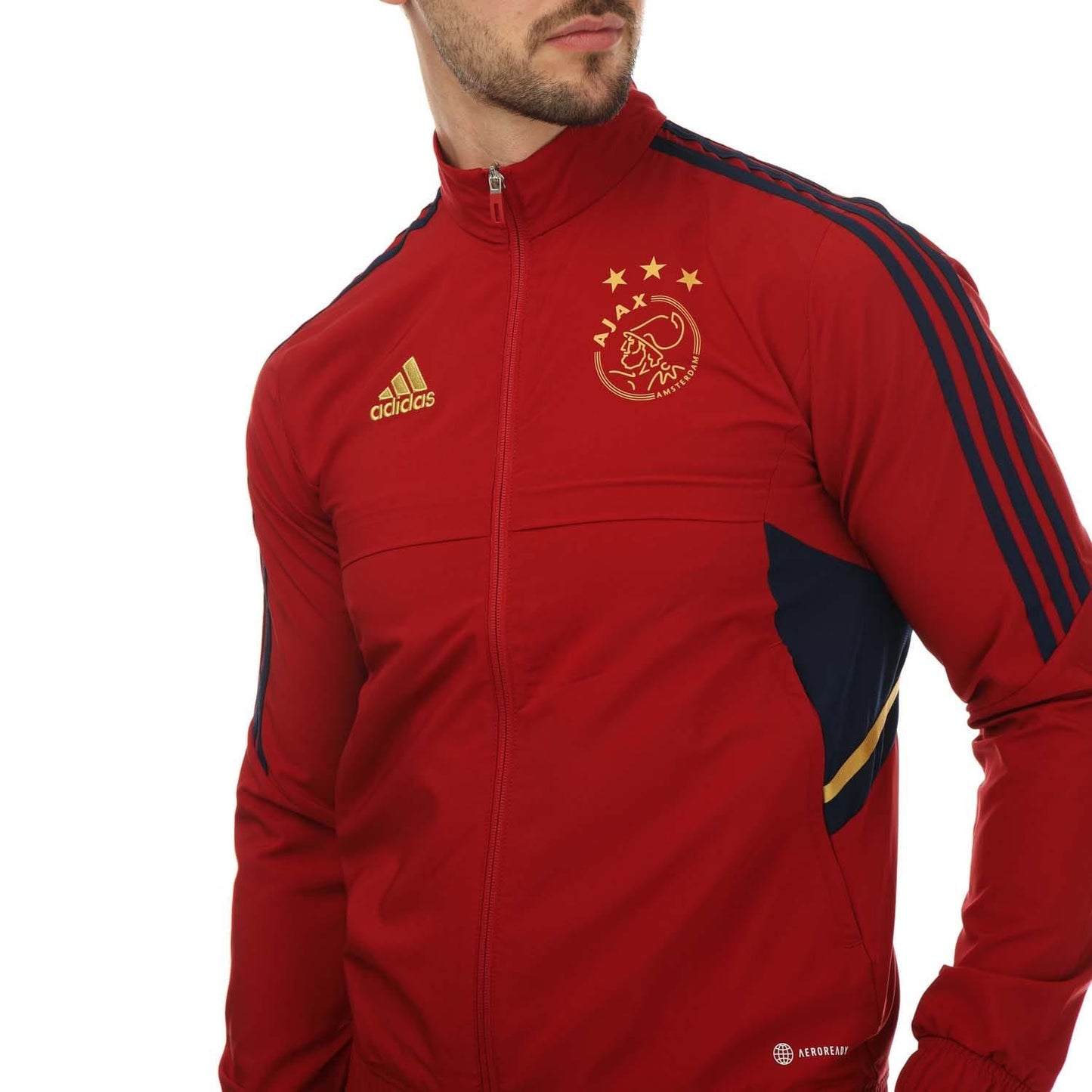 Red - Side - Adidas Mens 2022-23 Pre Match Ajax Amsterdam Jacket
