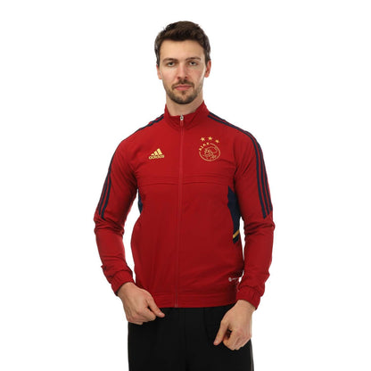 Red - Front - Adidas Mens 2022-23 Pre Match Ajax Amsterdam Jacket