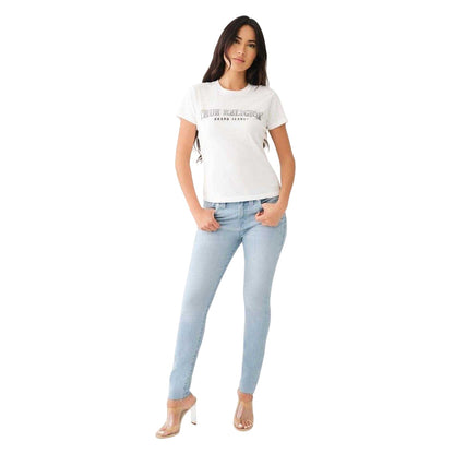 Optic White - Lifestyle - True Religion Womens-Ladies Logo Crew Neck Slim T-Shirt