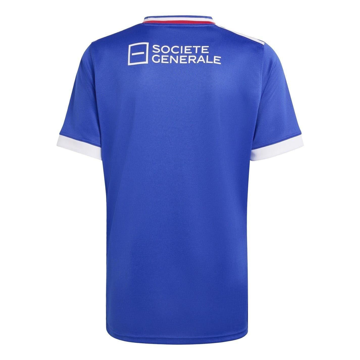 Light Blue - Back - Adidas Unisex Adult France Rugby Home Jersey