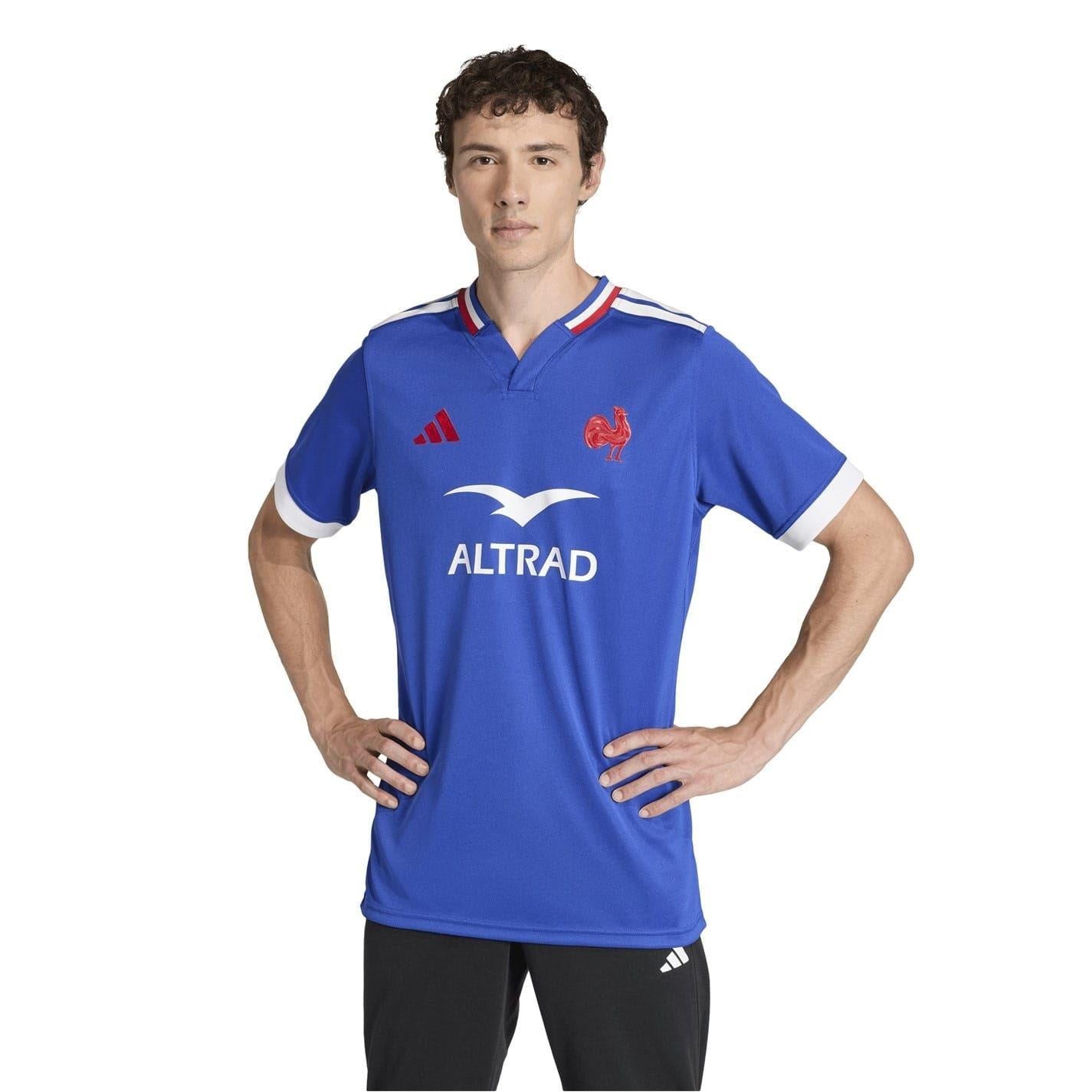 Light Blue - Lifestyle - Adidas Unisex Adult France Rugby Home Jersey