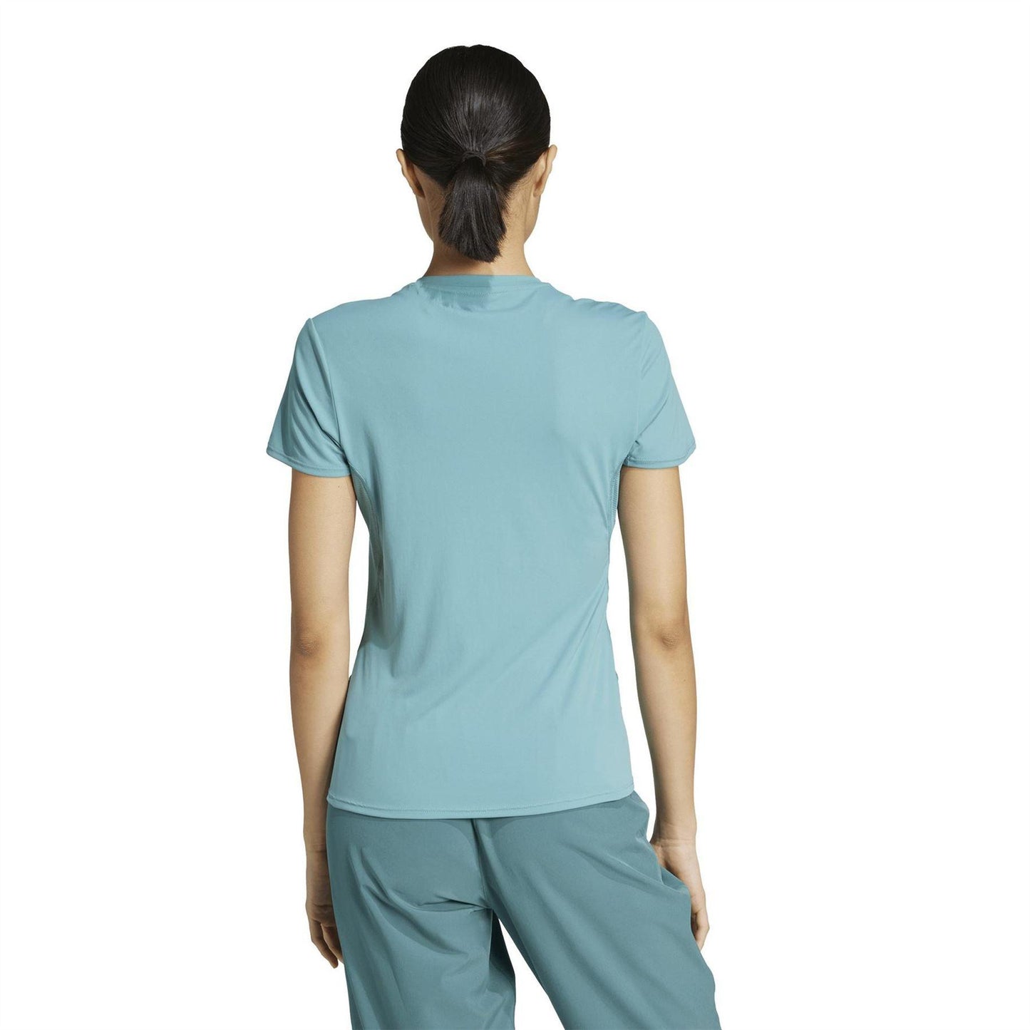 Teal - Pack Shot - Adidas Womens-Ladies Adizero Essentials Running T-Shirt
