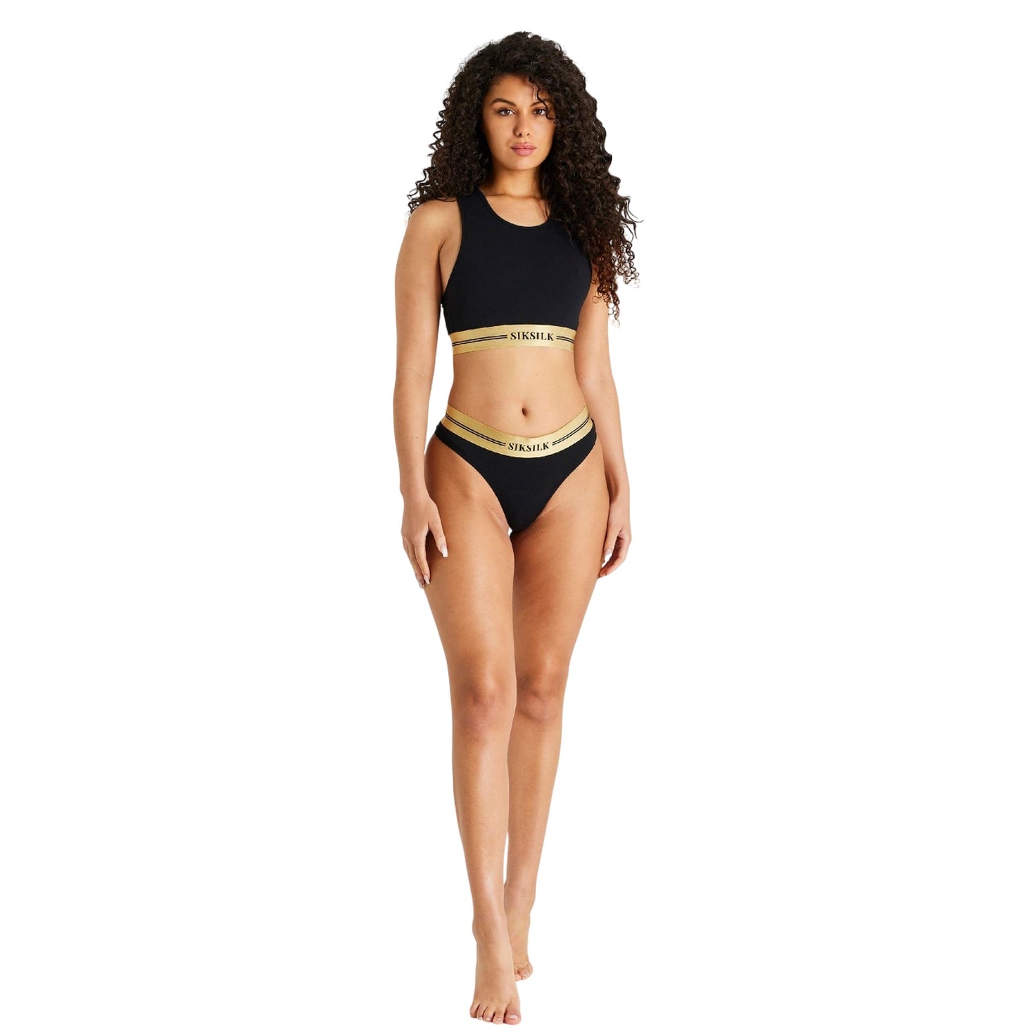 Black - Lifestyle - SikSilk Womens-Ladies Racerback Bralette