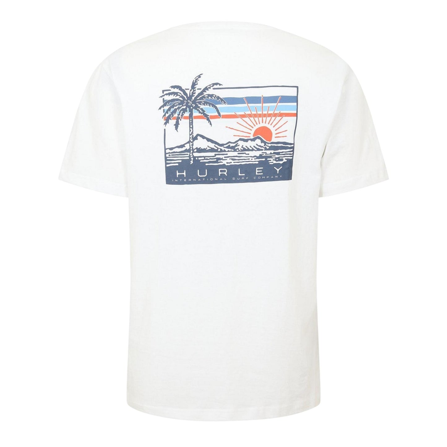 White - Back - Hurley Mens Throwback Back Print T-Shirt